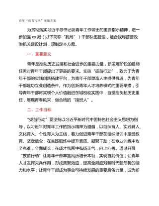 青年“拔苗行动”实施方案