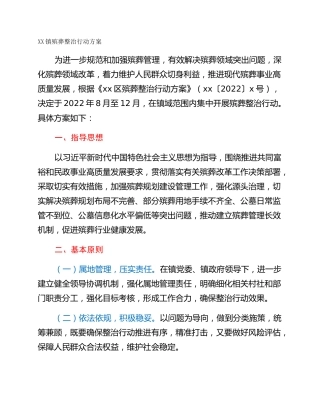 XX镇殡葬整治行动方案