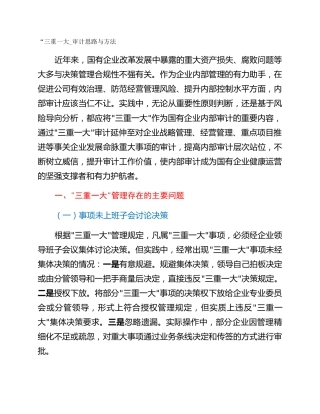 “三重一大_审计思路与方法