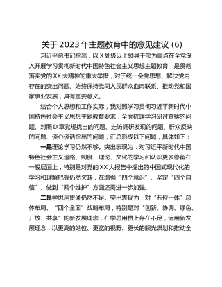 关于2023年主题教育中的意见建议 (6)