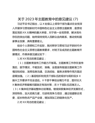 关于2023年主题教育中的意见建议 (7)