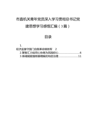 市直机关青年党员深入学习贯彻总书记党建思想学习感悟汇编（3篇）