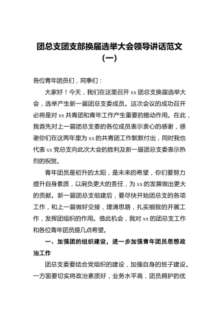 团总支团支部换届选举大会领导讲话范文（一）