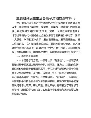 主题教育民主生活会班子对照检查材料_3