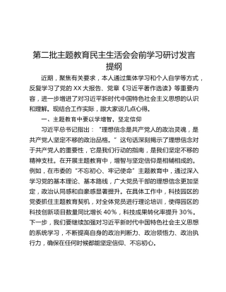 第二批主题教育民主生活会会前学习研讨发言提纲 (4)_2