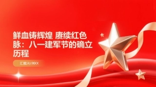 鲜血铸辉煌 赓续红色脉PPT：八一建军节的确立历程