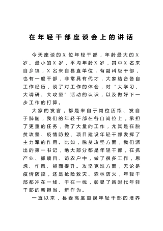 在年轻干部座谈会上的讲话-2