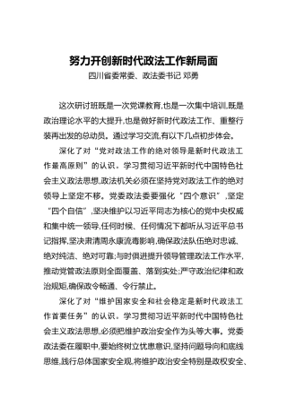 邓勇：努力开创新时代政法工作新局面