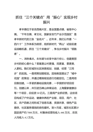 乡镇街道党委书记工作交流会发言材料（六）