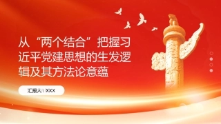 PPT：从两个结合把握习近平党建思想的生发逻辑及其方法论意蕴