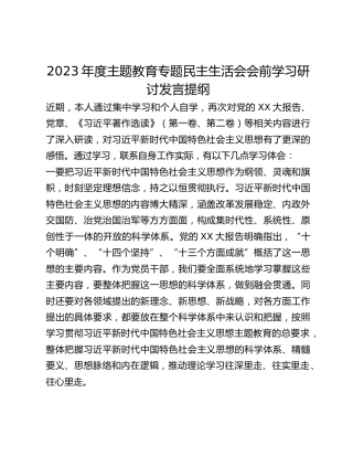 2023年度主题教育专题民主生活会会前学习研讨发言提纲 (2)_3