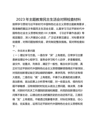2023年主题教育民主生活会对照检查材料 (9)