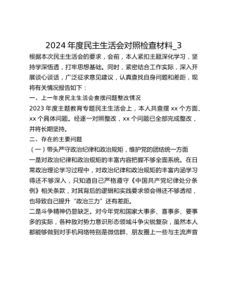 2024年度民主生活会对照检查材料_3