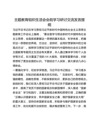 主题教育组织生活会会前学习研讨交流发言提纲 (4)_3