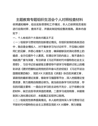 主题教育专题组织生活会个人对照检查材料 (2)_3