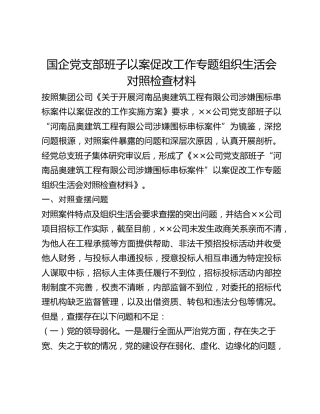 国企党支部班子以案促改工作专题组织生活会对照检查材料 (2)