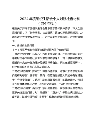 2024年度组织生活会个人对照检查材料_2(1)