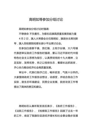 高明如等参加分组讨论