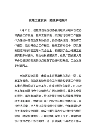 聚焦工业发展 助推乡村振兴