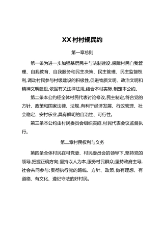 XX村村规民约