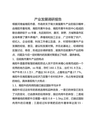 产业发展调研报告