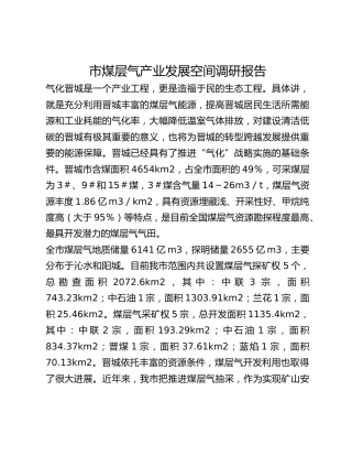 市煤层气产业发展空间调研报告