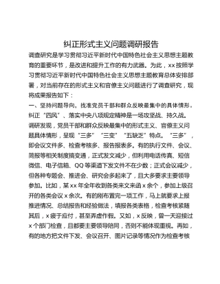 纠正形式主义问题调研报告