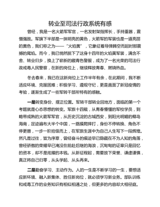 转业至司法行政系统有感