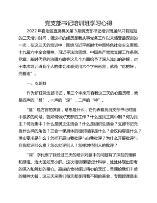 党支部书记培训班学习心得