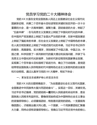 党员学习党的二十大精神体会