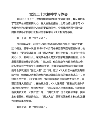 党的二十大精神学习体会