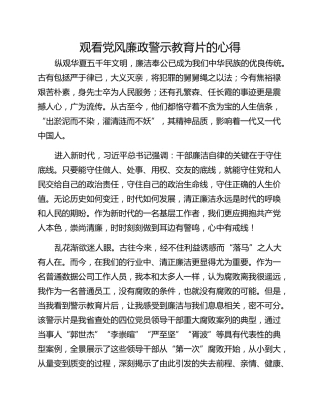 观看党风廉政警示教育片的心得