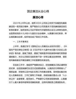 国企廉洁从业心得