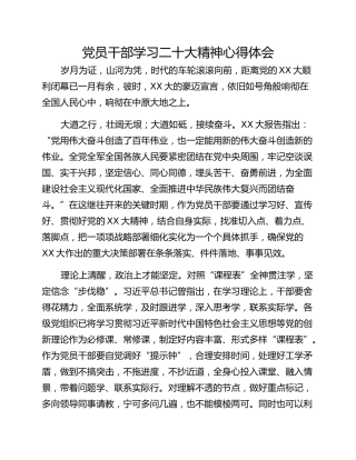 党员干部学习二十大精神心得体会 (2)