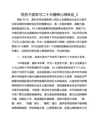 党员干部学习二十大精神心得体会_2