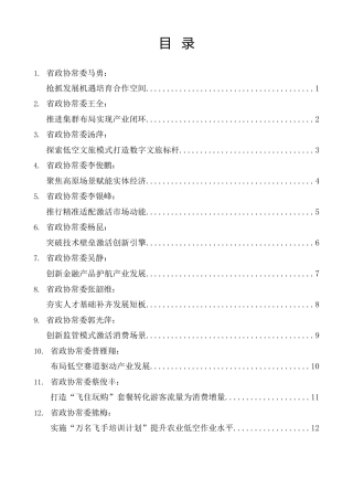 经验交流系列第1597期（40篇）云南省政协十三届二十一次常委会会议分组讨论发言材料汇编（低空经济）