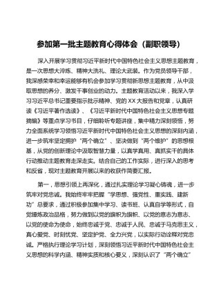 参加第一批主题教育心得体会