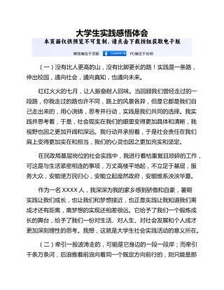 大学生实践感悟体会