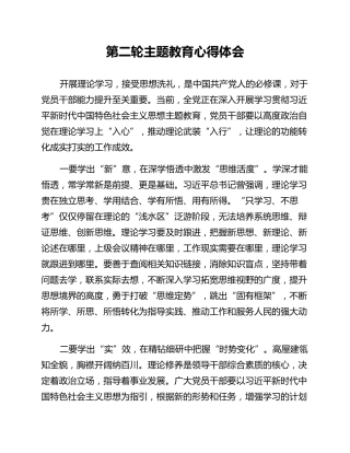 第二轮主题教育心得体会