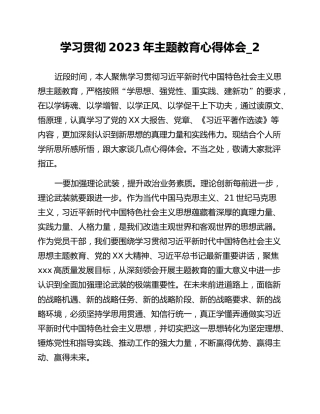 学习贯彻2023年主题教育心得体会_2