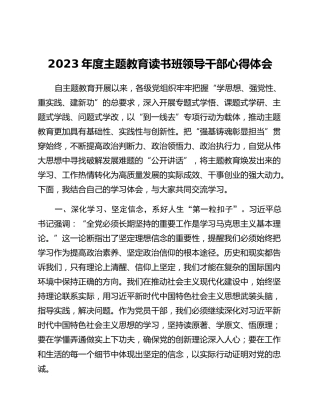 2023年度主题教育读书班领导干部心得体会 (2)_2