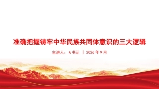 党课PPT：准确把握铸牢中华民族共同体意识的三大逻辑