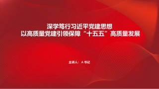 PPT：深学笃行习近平党建思想 以高质量党建引领保障“十五五”高质量发展