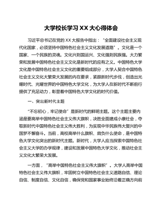 大学校长学习二十大心得体会