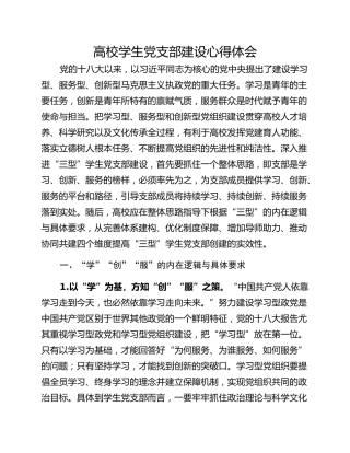 高校学生党支部建设心得体会