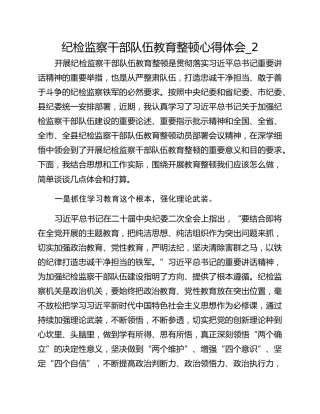 纪检监察干部队伍教育整顿心得体会_2