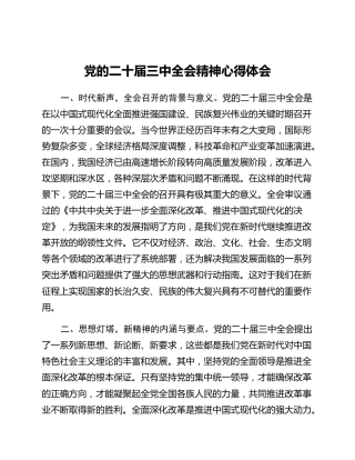 党的二十届三中全会精神心得体会 (2)_2