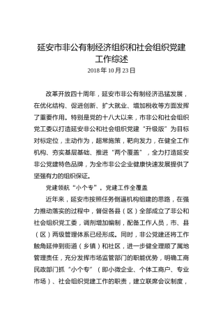 延安市非公有制经济组织和社会组织党建工作综述