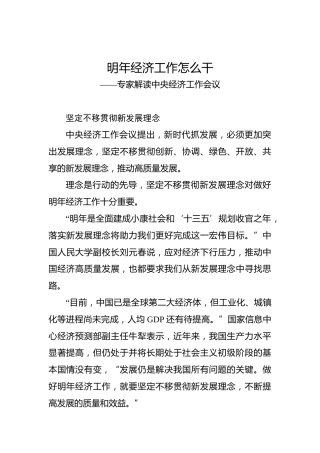 明年经济工作怎么干