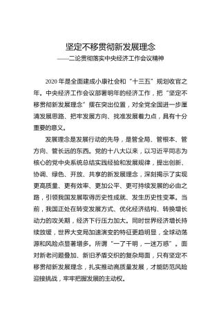 坚定不移贯彻新发展理念（二）